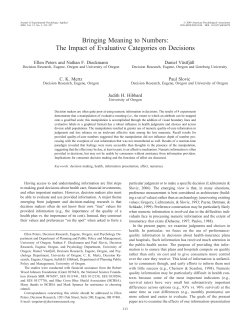 Bringing Meaning to Numbers: The Impact of Evaluative Categories