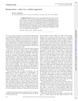 Homeostasis: a plea for a unified approach
