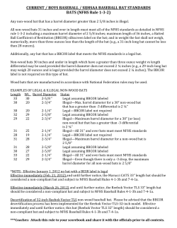 2016 Baseball Bat Standards