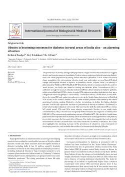 Obesity is becoming synonym for diabetes in rural areas of india