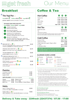 Our Menu - get fresh