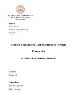 Human Capital and Cash Holdings of Foreign Companies