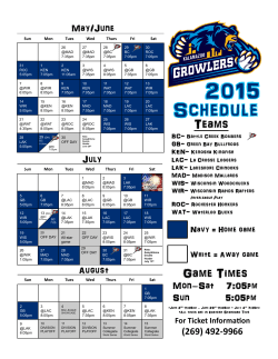 Teams Game Times - Northwoods League