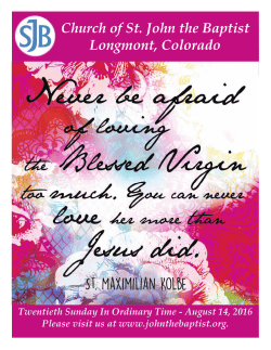 August_14_2016_Bulletin - St. John The Baptist Church