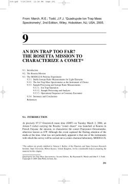 An Ion Trap Too Far? The Rosetta Mission to Characterize a Comet