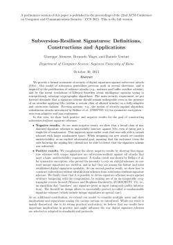 Subversion-Resilient Signatures: Definitions, Constructions and