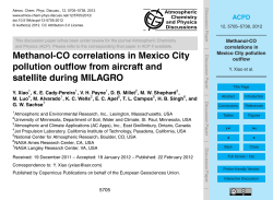 Methanol-CO correlations in Mexico City pollution outflow