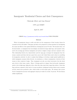 Immigrants` Residential Choices and their Consequences