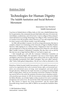 Technologies for Human Dignity: The Sulabh Sanitation and Social