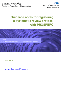 Guidance notes for registering a systematic review protocol