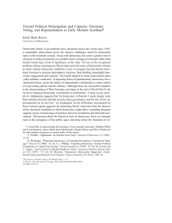 Elections, Voting, and Representation in Early Modern Scotland