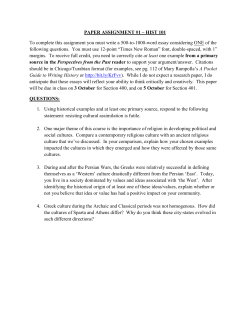 PAPER ASSIGNMENT #1 &ndash; HIST 101 To complete this assignment