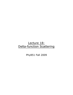 Lecture 18: Delta-function Scattering
