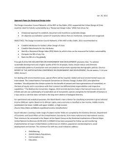 Jan 29, 2012 Approach Paper for Reciprocal Design Index The Design