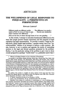 The Wellsprings of Legal Responses to Inequality