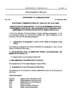 Broadcasting digital migration policy