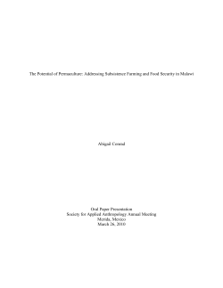 The Potential of Permaculture: Addressing Subsistence Farming and