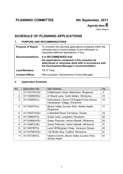 Schedule Of Planning Applications - East Dorset District Council