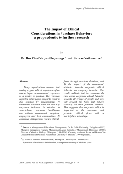 The Impact of Ethical Considerations in Purchase Behavior: a