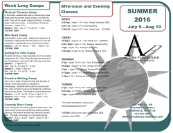 summer 2016 - Actors Playground School of Theatre