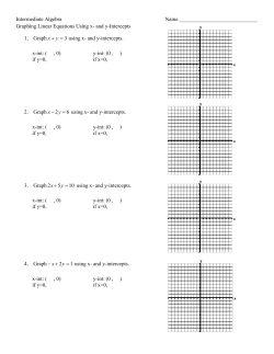 Intermediate Algebra Name Graphing Linear Equations Using x