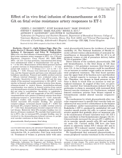 Effect of in vivo fetal infusion of dexamethasone at 0.75 GA on fetal