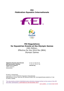 FEI F&eacute;d&eacute;ration Equestre Internationale FEI Regulations