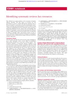 EBMH notebook Identifying systematic reviews: key resources