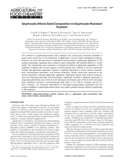 Glyphosate Affects Seed Composition in Glyphosate