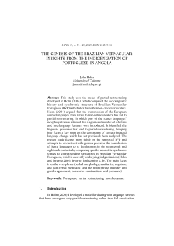 the genesis of the brazilian vernacular - Estudo Geral