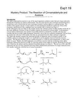 Mystery Product: The Reaction of Cinnamaldehyde and Acetone