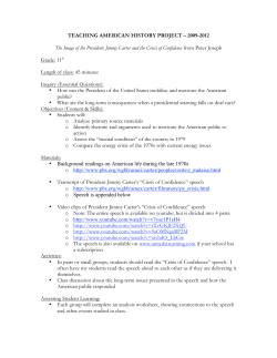 Jimmy Carter and the Crisis of Confidence