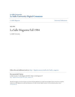 La Salle Magazine Fall 1984 - La Salle University Digital Commons