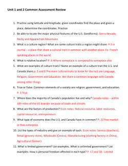 Unit 1 and 2 Common Assessment Review