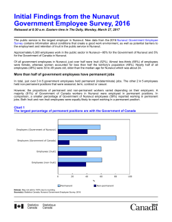 Initial Findings from the Nunavut Government Employee Survey, 2016