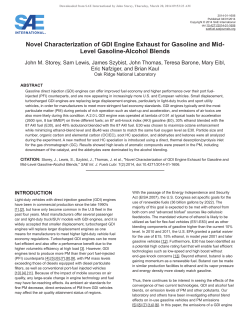 Novel Characterization of GDI Engine Exhaust for Gasoline and Mid