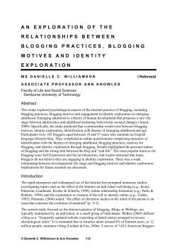 an exploration of the relationships between blogging