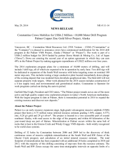 NEWS RELEASE Constantine Crews Mobilize for US$6.2 Million +