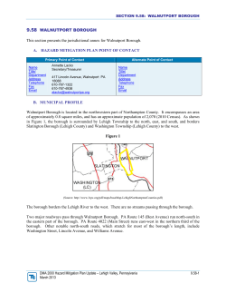 9.58 WALNUTPORT BOROUGH This section presents the