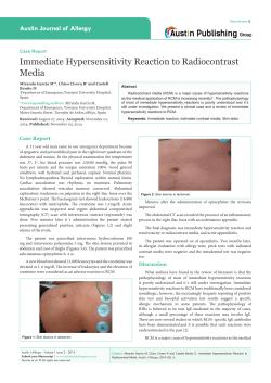 Immediate Hypersensitivity Reaction to Radiocontrast Media