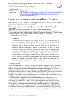 Causes and consequences of comorbidity: a review.