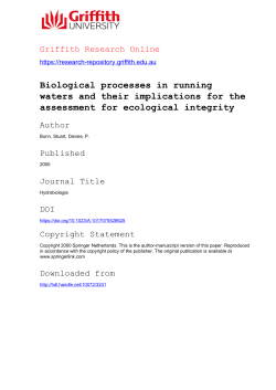 Biological processes in running waters and their implications for the