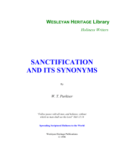 Sanctification And Its Synonyms