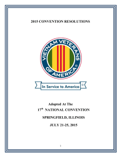 2015 Convention Resolutions - Vietnam Veterans of America