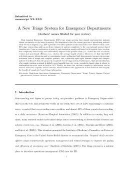 A New Triage System for Emergency Departments