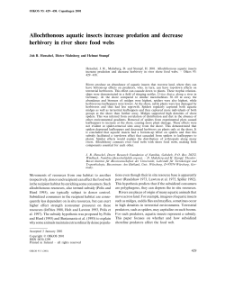 Allochthonous aquatic insects increase predation and decrease