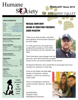 February 2016 - Humane Society of the Ohio Valley