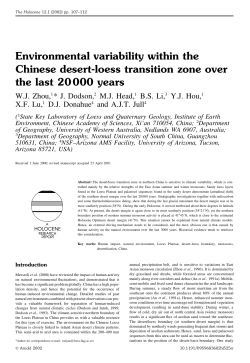 Environmental variability within the Chinese desert
