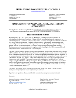 Early College Academy (ECA) Application Form