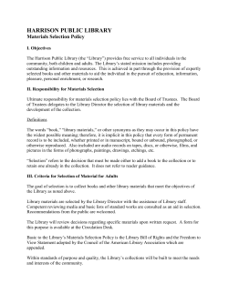 Materials Selection - Harrison Public Library